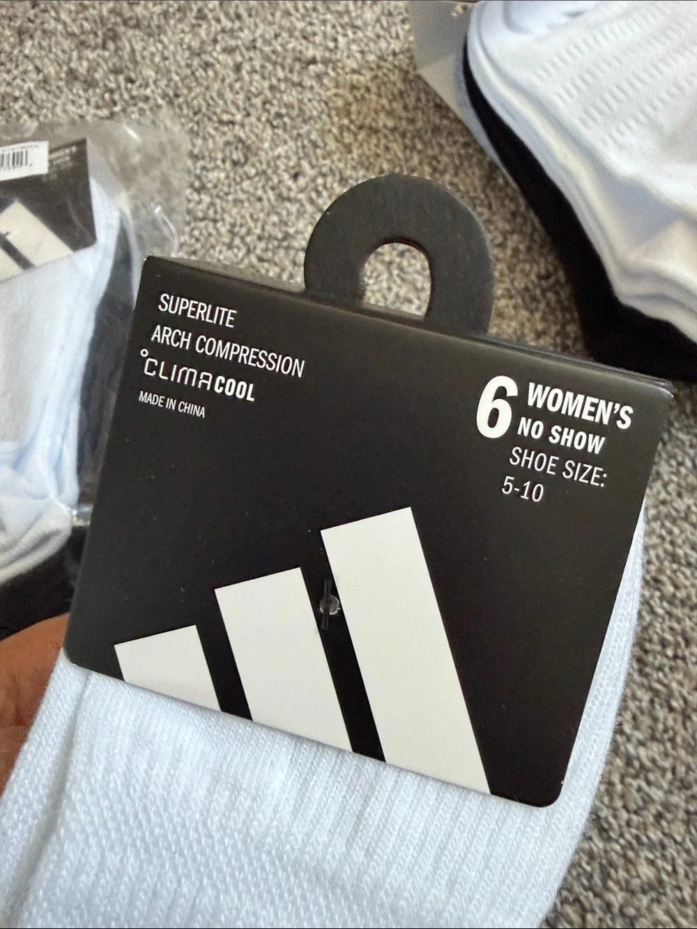 Adidas Women’s 6-Pack Low-Cut Athletic Socks - White/Gray/Black Lot of 18 socks